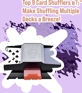 Poker set with card shuffler
