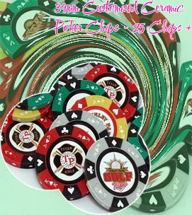 Single custom poker chip