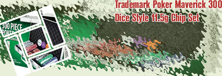 Trademark poker maverick 300 dice style poker chip set