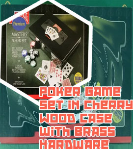 Wood case poker set
